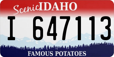 ID license plate I647113