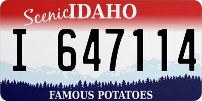 ID license plate I647114