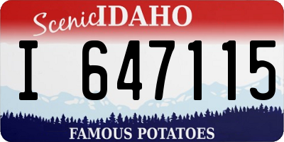 ID license plate I647115