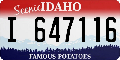 ID license plate I647116