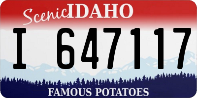 ID license plate I647117
