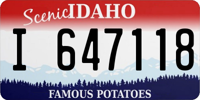 ID license plate I647118