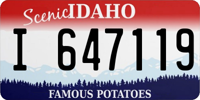 ID license plate I647119