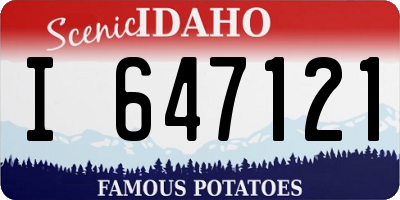 ID license plate I647121