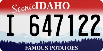ID license plate I647122