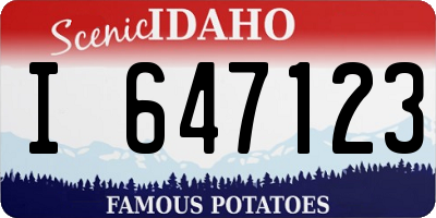 ID license plate I647123