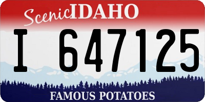 ID license plate I647125