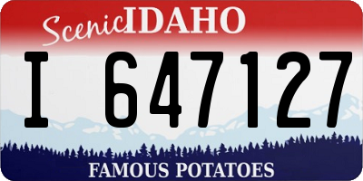 ID license plate I647127