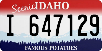 ID license plate I647129