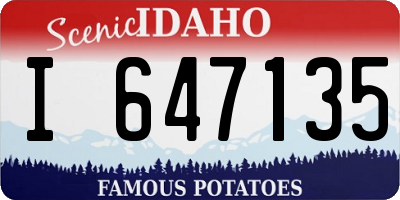 ID license plate I647135