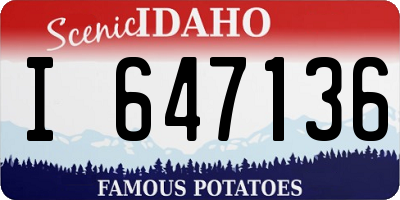 ID license plate I647136