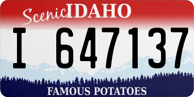 ID license plate I647137
