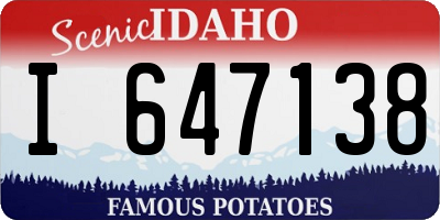 ID license plate I647138