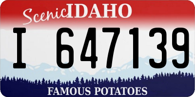 ID license plate I647139
