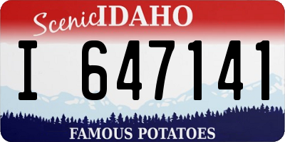 ID license plate I647141