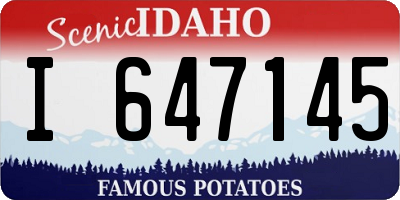 ID license plate I647145