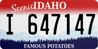 ID license plate I647147