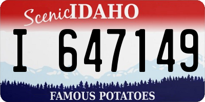 ID license plate I647149