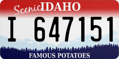 ID license plate I647151