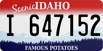 ID license plate I647152