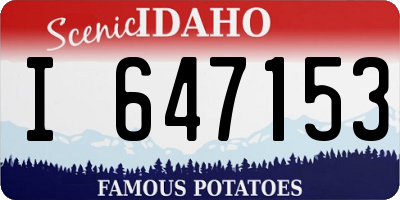 ID license plate I647153