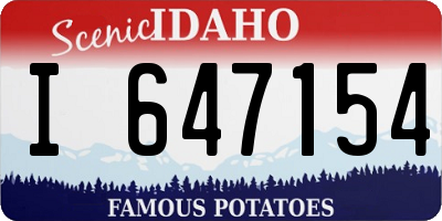 ID license plate I647154