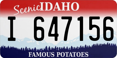 ID license plate I647156