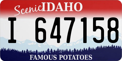 ID license plate I647158