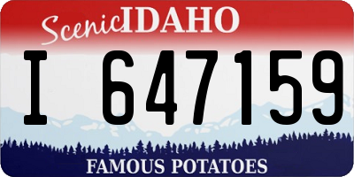 ID license plate I647159