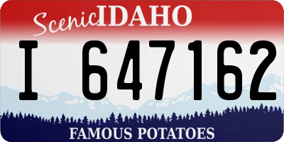 ID license plate I647162