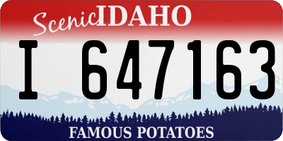 ID license plate I647163