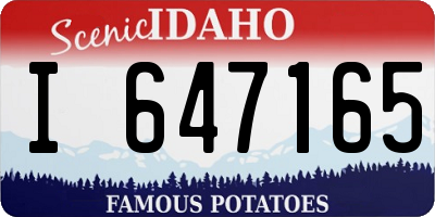 ID license plate I647165