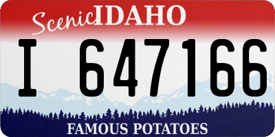 ID license plate I647166