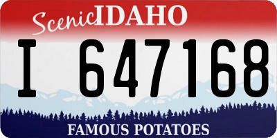 ID license plate I647168