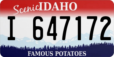 ID license plate I647172