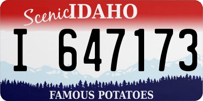 ID license plate I647173