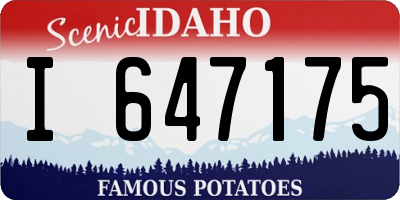 ID license plate I647175
