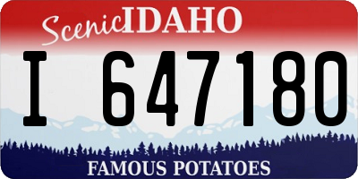 ID license plate I647180