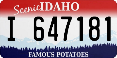 ID license plate I647181