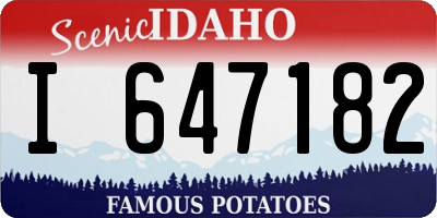 ID license plate I647182