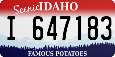 ID license plate I647183