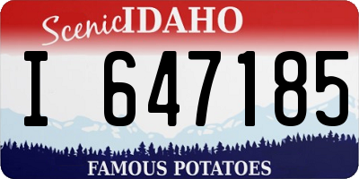 ID license plate I647185