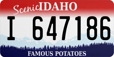 ID license plate I647186