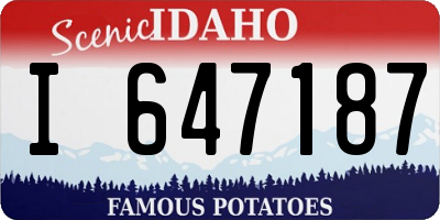 ID license plate I647187