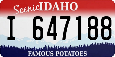 ID license plate I647188
