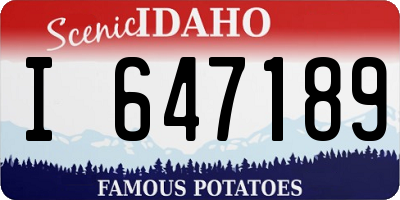 ID license plate I647189