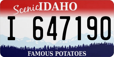 ID license plate I647190