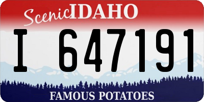 ID license plate I647191
