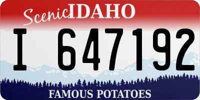 ID license plate I647192