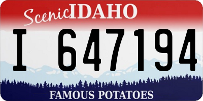 ID license plate I647194
